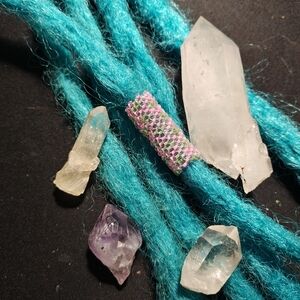 Dreadlock Bead Handmade Pink Green Diamond Seed Bead Hair Jewelry Peyote Charm